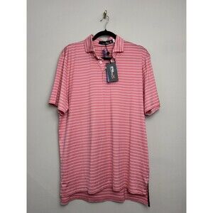 Ralph Lauren RLX Polo Golf Shirt Size Medium Short Sleeve Stripe Stretch